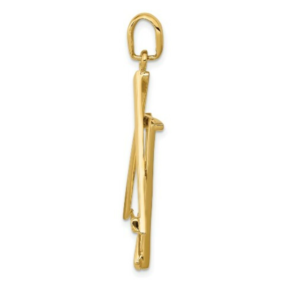 14K Yellow Gold Star of David Pendant 46mm length