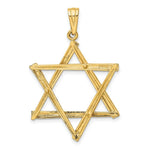 Load image into Gallery viewer, 14K Yellow Gold Star of David Pendant 46mm length
