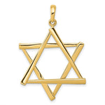 Load image into Gallery viewer, 14K Yellow Gold Star of David Pendant 46mm length
