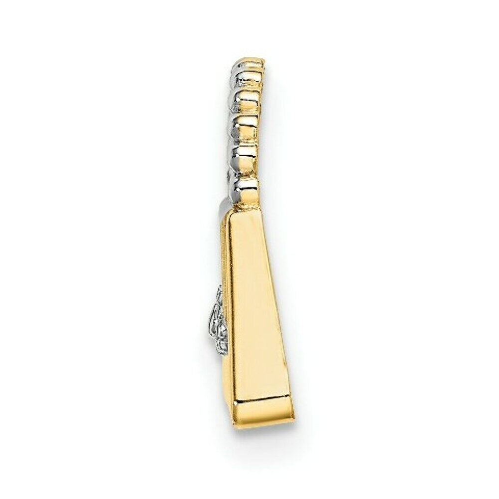 14K Yellow Gold & Rhodium Purse Slide Pendant