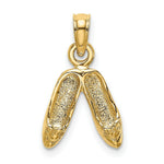 Load image into Gallery viewer, 14K Yellow Gold Gold Polished Textured Ballerina Slippers Charm Pendant
