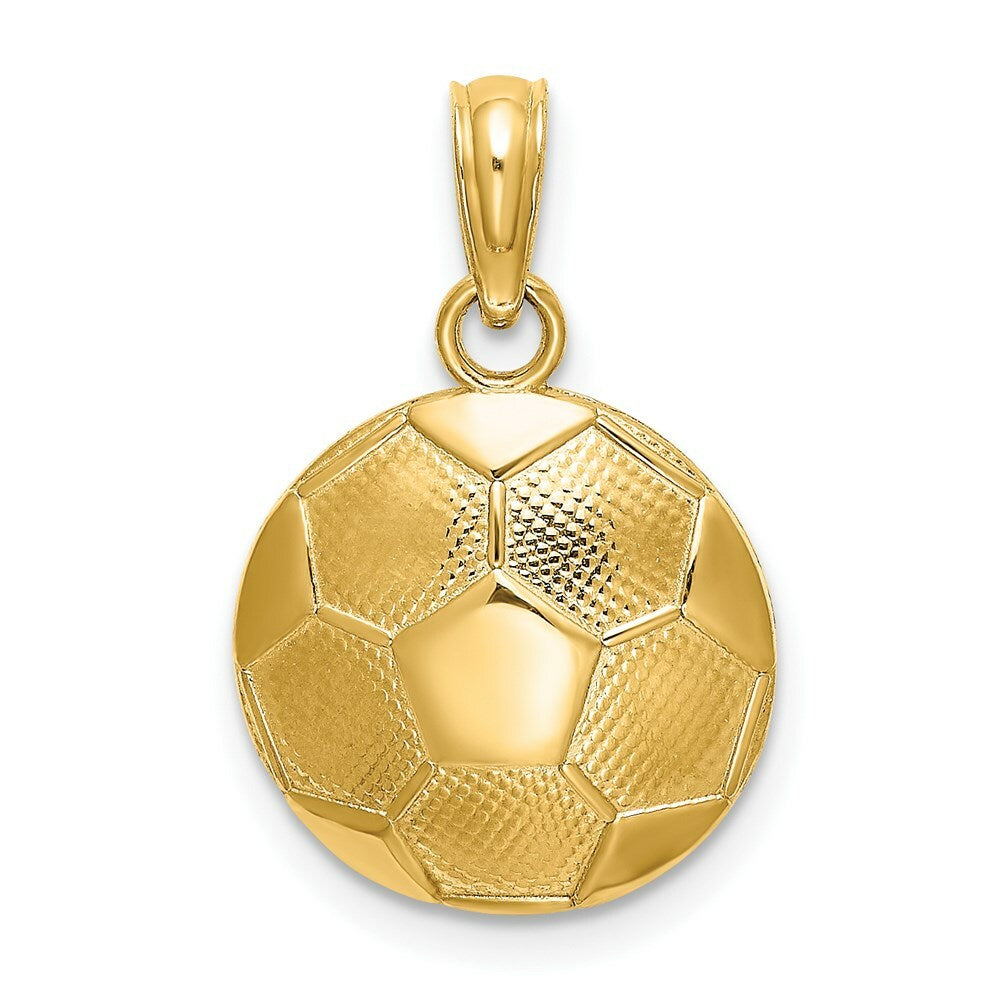 14K Yellow Gold Soccer Ball Charm Pendant