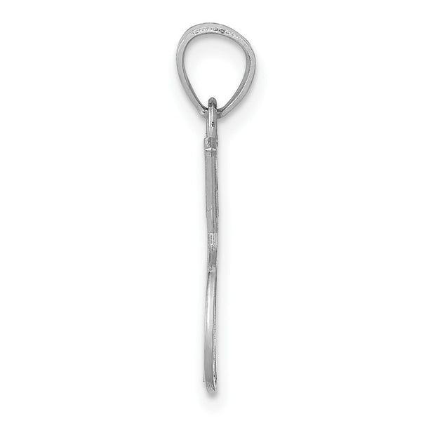 14K White Gold Double Tennis Racquet Charm