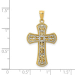 Load image into Gallery viewer, 14K Yellow Gold Y/W Gold Polished 2 Level Cross Pendant
