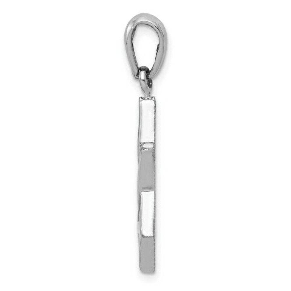 14K White Gold Star of David Pendant 20mm width
