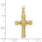 Load image into Gallery viewer, 14K Yellow Gold Polished &amp; Textured Cross Pendant
