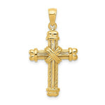 Load image into Gallery viewer, 14K Yellow Gold Polished &amp; Textured Cross Pendant
