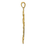 Load image into Gallery viewer, 14K Yellow Gold &amp; Rhodium Polished Diamond-cut Cut-out Cross Pendant
