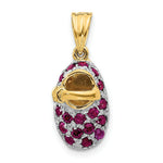 Load image into Gallery viewer, 14K Yellow Gold &amp; Rhodium Rhodolite Baby Shoe Charm
