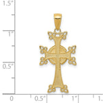 Load image into Gallery viewer, 14K Yellow Gold Polished &amp; Textured Armenian Cross Pendant
