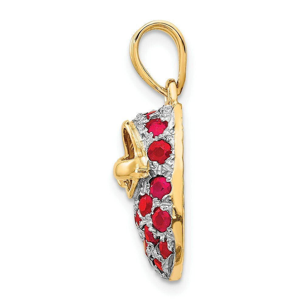 14K Yellow Gold & Ruby Baby Shoe Charm