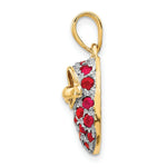 Load image into Gallery viewer, 14K Yellow Gold &amp; Ruby Baby Shoe Charm
