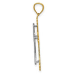 Load image into Gallery viewer, 14K Yellow Gold Y/W Gold Polished 2 Level Budded Cross Pendant
