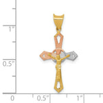 Load image into Gallery viewer, 14K Yellow Gold and Rhodium Crucifix Cross Pendant
