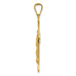 Load image into Gallery viewer, 14K Yellow Gold Polished Satin and Diamond-cut Crucifix Pendant 37mm length
