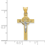 Load image into Gallery viewer, 14K Two-tone Gold St. Benedict Medal Crucifix Cross Pendant
