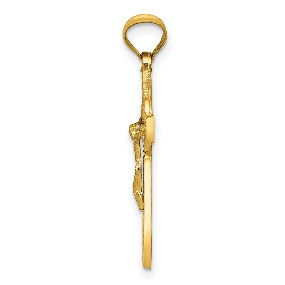 14K Two-tone Gold St. Benedict Medal Crucifix Cross Pendant