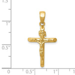 Load image into Gallery viewer, 14K Yellow Gold Polished 2-D Crucifix with Jesus on Cross Pendant
