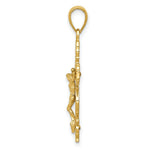Load image into Gallery viewer, 14K Yellow Gold Polished Crucifix w/Lace Trim Pendant
