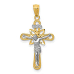 Load image into Gallery viewer, 14K Yellow and White Gold Small Passion Crucifix Pendant
