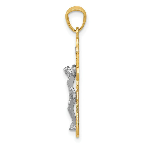 14K Yellow and White Gold Small Passion Crucifix Pendant