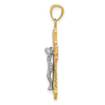 Load image into Gallery viewer, 14K Tri-color Gold Polished Crucifix Pendant
