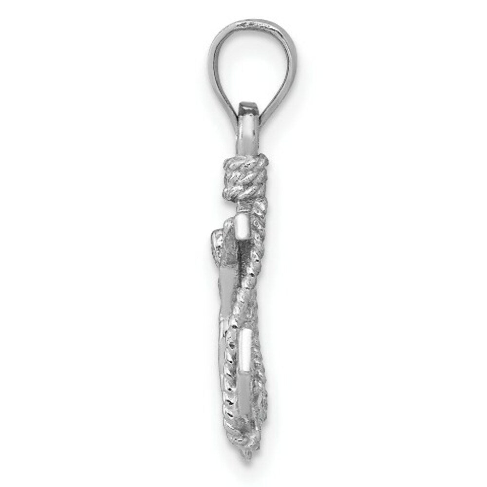 14K White Gold Polished Mariner Crucifix Pendant