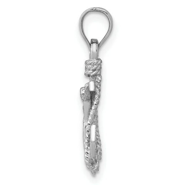 14K White Gold Polished Mariner Crucifix Pendant