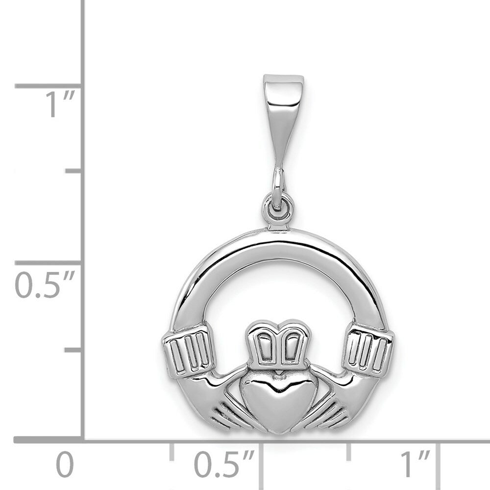14K White Gold Claddagh Charm