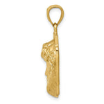 Load image into Gallery viewer, 14K Yellow Gold Polished 2-D Large Jesus Head with Crown Pendant
