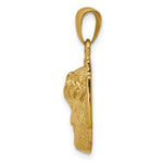 Load image into Gallery viewer, 14K Yellow Gold Polished 2-D Small Jesus Head with Crown Pendant
