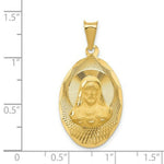 Load image into Gallery viewer, 14K Yellow Gold Polished &amp; Diamond-cut Sagrado Corazon Oval Pendant
