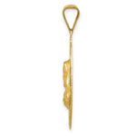Load image into Gallery viewer, 14K Yellow Gold Polished &amp; Diamond-cut Sagrado Corazon Oval Pendant
