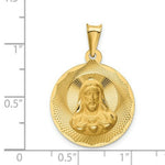Load image into Gallery viewer, 14K Yellow Gold Polished &amp; Diamond-cut Sagrado Corazon Circle Pendant
