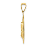 Load image into Gallery viewer, 14K Yellow Gold Polished &amp; Diamond-cut Sagrado Corazon Circle Pendant
