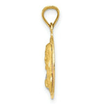 Load image into Gallery viewer, 14K Yellow Gold &amp; Rhodium Polished &amp; Diamond-cut Sagrado Corazon Circle Pendant

