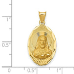 Load image into Gallery viewer, 14K Yellow Gold Polished &amp; Diamond-cut Sagrado Corazon Oval Pendant
