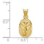 Load image into Gallery viewer, 14K Yellow Gold Polished &amp; Diamond-cut Corpus Oval Pendant 20.5mm length
