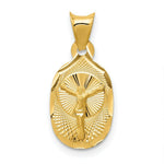 Load image into Gallery viewer, 14K Yellow Gold Polished &amp; Diamond-cut Corpus Oval Pendant 20.5mm length

