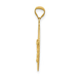 Load image into Gallery viewer, 14K Yellow Gold Polished &amp; Diamond-cut Corpus Oval Pendant 28mm length

