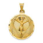 Load image into Gallery viewer, 14K Yellow Gold Polished &amp; Diamond-cut Corpus Circle Pendant 33mm length
