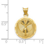 Load image into Gallery viewer, 14K Yellow Gold Polished &amp; Diamond-cut Corpus Circle Pendant 23.5mm length
