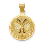 Load image into Gallery viewer, 14K Yellow Gold Polished &amp; Diamond-cut Corpus Circle Pendant 23.5mm length
