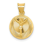 Load image into Gallery viewer, 14K Yellow Gold Polished &amp; Diamond-cut Corpus Circle Pendant 20mm length
