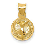 Load image into Gallery viewer, 14K Yellow Gold Polished &amp; Diamond-cut Corpus Circle Pendant 17mm length
