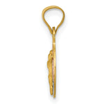 Load image into Gallery viewer, 14K Yellow Gold &amp; Rhodium Polished &amp; Diamond-cut Corpus Circle Pendant
