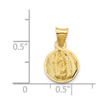 Load image into Gallery viewer, 14K Yellow Gold &amp; Rhodium Polished &amp; Diamond-cut Lady of Guadalupe Circle Pendant
