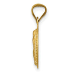 Load image into Gallery viewer, 14K Yellow Gold &amp; Rhodium Polished &amp; Diamond-cut Lady of Guadalupe Circle Pendant
