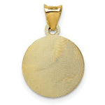 Load image into Gallery viewer, 14K Yellow Gold &amp; Rhodium Polished &amp; Diamond-cut Lady of Guadalupe Circle Pendant
