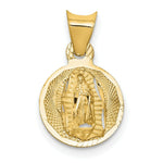Load image into Gallery viewer, 14K Yellow Gold Polished &amp; Diamond-cut Lady of Guadalupe Circle Pendant
